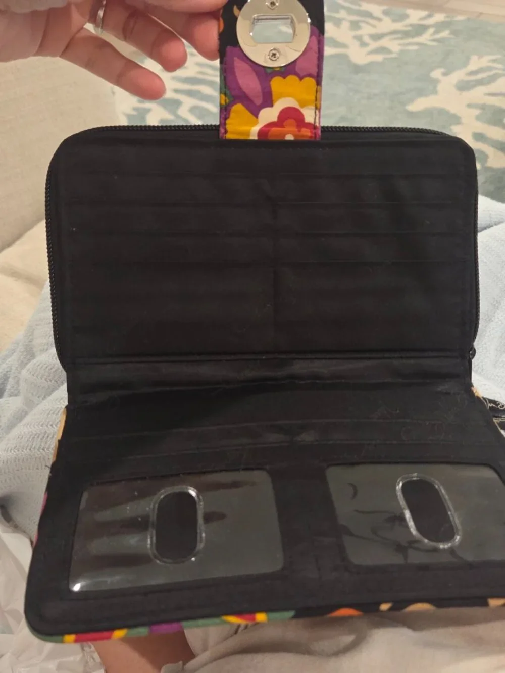 Vera Bradley Suzani Turn Lock Wallet Retired Quilted Zip Around Organizer EUC